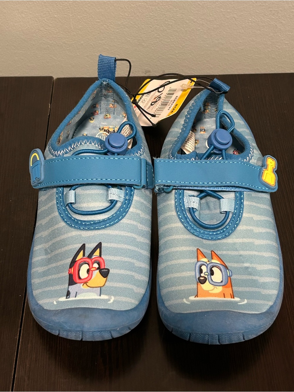 Kids Blue Water Shoes with Playful Dog Graphics